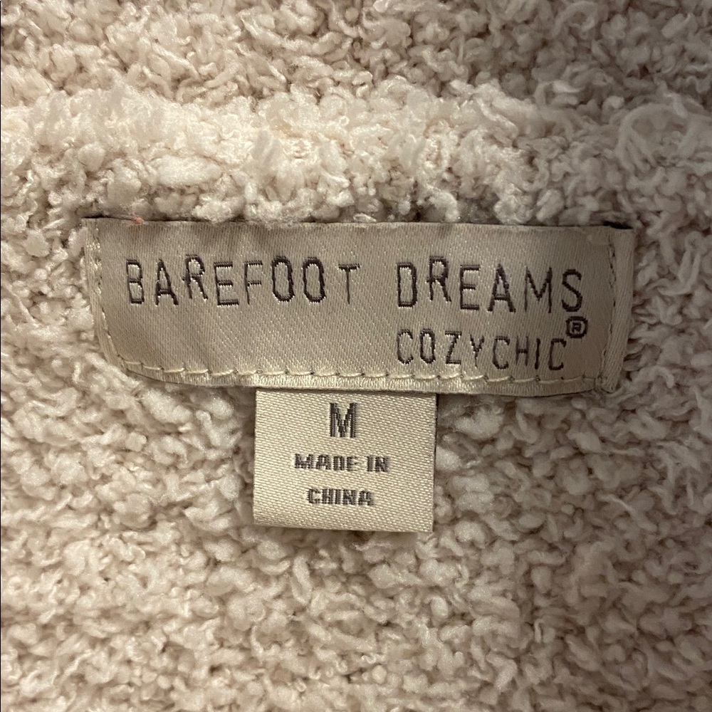 Barefoot Dreams Cozy Chic Cream Cowl Neck Fuzzy Soft Sweater Size Medium - Picture 3 of 5